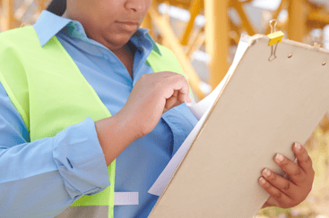 Safety Officer checking the safety improvement plan