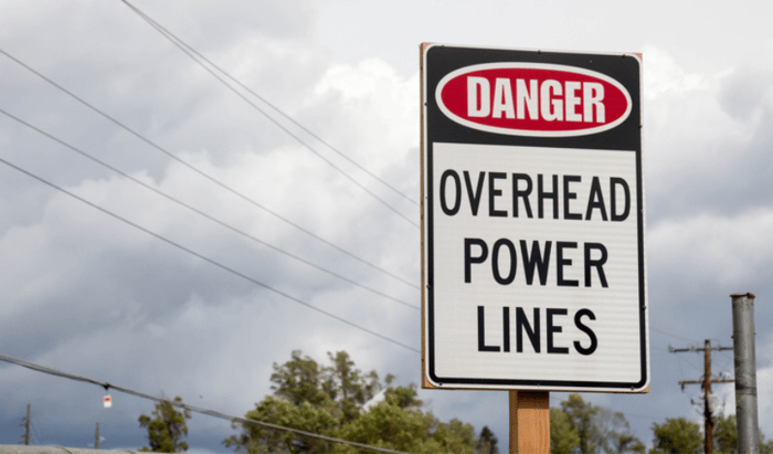 Electrical Power safety - power line overhead