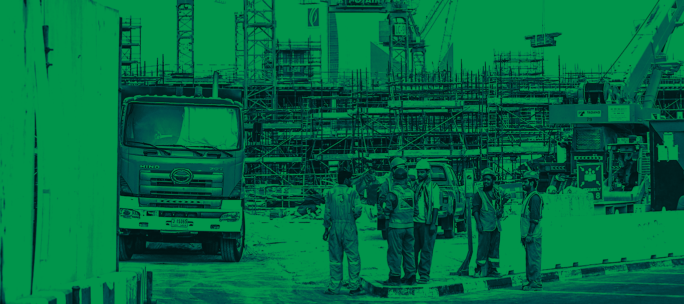Men & truck on construction site - Construction Safety Management
