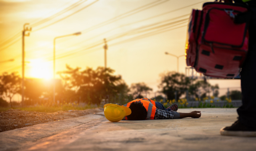 Worker collapsed in the heat - heat safety